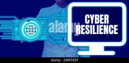 Text caption presenting Cyber Resilience. Word for measure of how well an enterprise can manage a cyberattack Stock Photo