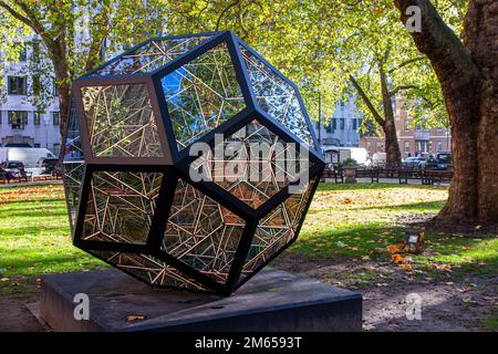 90' Triacontahedron by Anthony James in Berkeley Square., Berkeley Square, London, UK - 06 Oct 2022 Stock Photo