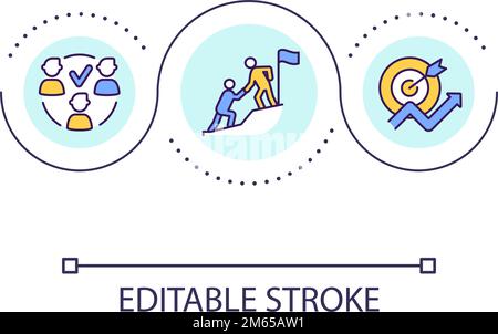 Effective leadership in business loop concept icon Stock Vector