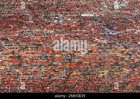 Large old brick wall structure of medieval Kalemegdan fortress in Belgrade as rustic background Stock Photo
