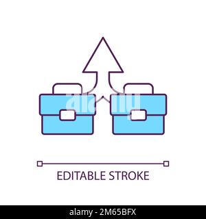 Merging two small businesses RGB color icon Stock Vector