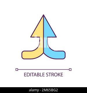 Merger and acquisition process RGB color icon Stock Vector