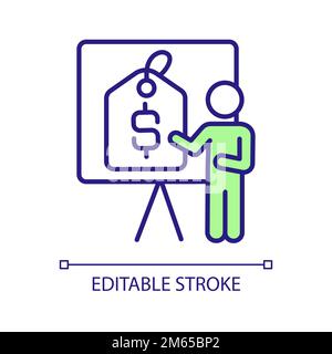 Product cost presentation RGB color icon Stock Vector