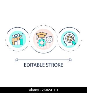 Education for company staff loop concept icon Stock Vector