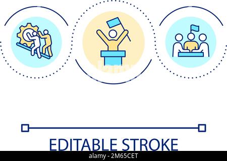 Efficient leadership loop concept icon Stock Vector