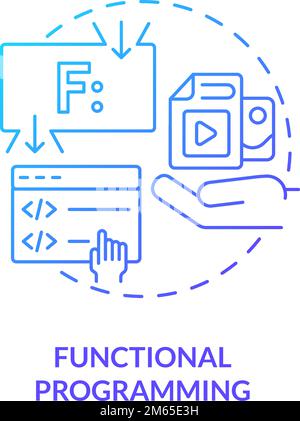 Functional programming blue gradient concept icon Stock Vector