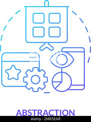 Abstraction blue gradient concept icon Stock Vector
