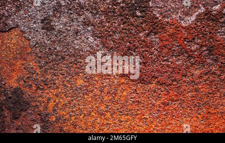 Texture of rusty iron. Background and texture of rusty on iron with vintage color and vintage style. Texture of rusty with drip on steel wall backgrou Stock Photo