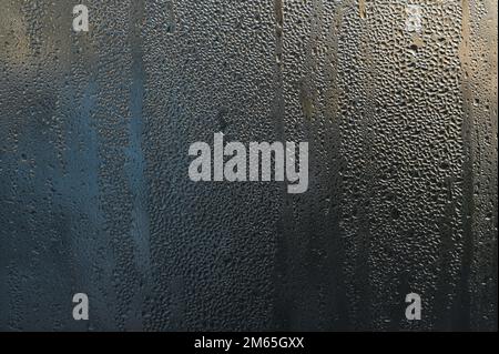 water dew on the window glass. condensate Stock Photo