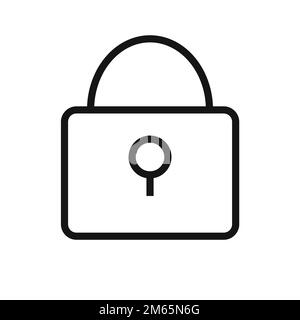 Lock line icon isolated on white background. Black flat thin icon on modern outline style. Linear symbol and editable stroke. Simple and pixel perfect Stock Vector