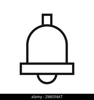 Bell line icon isolated on white background. Black flat thin icon on modern outline style. Linear symbol and editable stroke. Simple and pixel perfect Stock Vector