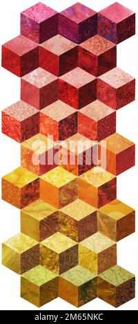 An abstract background made of rhombuses, which look like many small cubes Stock Photo