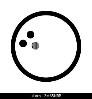 Bowling ball icon line isolated on white background. Black flat thin icon on modern outline style. Linear symbol and editable stroke. Simple and pixel Stock Vector