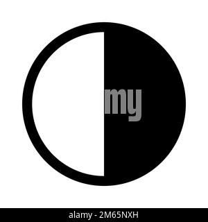 Contrast icon line isolated on white background. Black flat thin icon on modern outline style. Linear symbol and editable stroke. Simple and pixel per Stock Vector