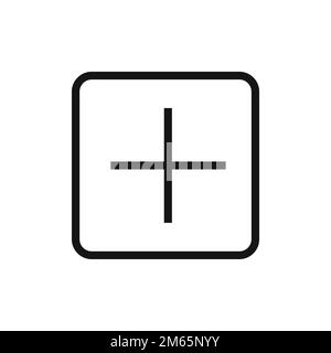 Plus line icon isolated on white background. Black flat thin icon on modern outline style. Linear symbol and editable stroke. Simple and pixel perfect Stock Vector