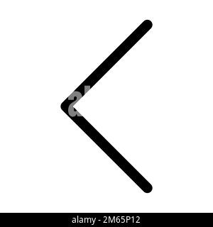 Chevron back icon line isolated on white background. Black flat thin icon on modern outline style. Linear symbol and editable stroke. Simple and pixel Stock Vector