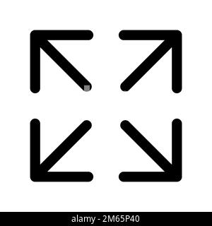 Expand icon line isolated on white background. Black flat thin icon on modern outline style. Linear symbol and editable stroke. Simple and pixel perfe Stock Vector