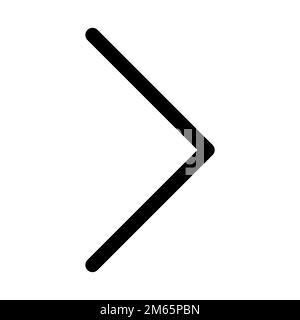 Chevron forward icon line isolated on white background. Black flat thin icon on modern outline style. Linear symbol and editable stroke. Simple and pi Stock Vector