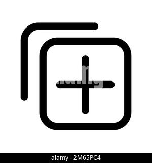 Duplicate icon line isolated on white background. Black flat thin icon on modern outline style. Linear symbol and editable stroke. Simple and pixel pe Stock Vector