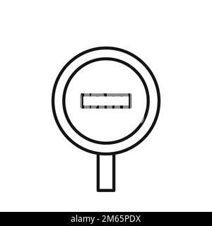 Road Sign line icon isolated on white background. Black flat thin icon on modern outline style. Linear symbol and editable stroke. Simple and pixel pe Stock Vector