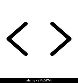 Code icon line isolated on white background. Black flat thin icon on modern outline style. Linear symbol and editable stroke. Simple and pixel perfect Stock Vector