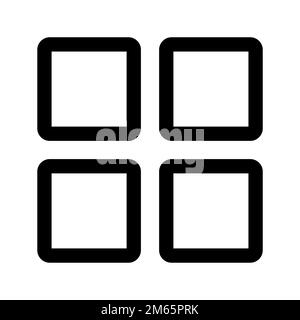 Grid icon line isolated on white background. Black flat thin icon on modern outline style. Linear symbol and editable stroke. Simple and pixel perfect Stock Vector