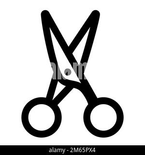 Cut icon line isolated on white background. Black flat thin icon on modern outline style. Linear symbol and editable stroke. Simple and pixel perfect Stock Vector