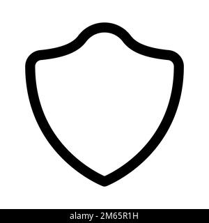 Shield icon line isolated on white background. Black flat thin icon on modern outline style. Linear symbol and editable stroke. Simple and pixel perfe Stock Vector