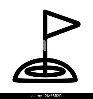 Golf icon line isolated on white background. Black flat thin icon on modern outline style. Linear symbol and editable stroke. Simple and pixel perfect Stock Vector