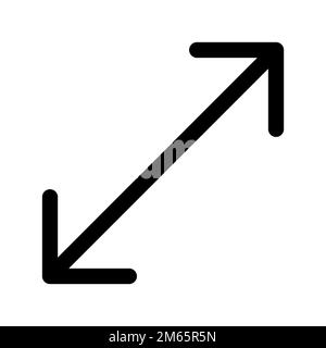 Resize icon line isolated on white background. Black flat thin icon on modern outline style. Linear symbol and editable stroke. Simple and pixel perfe Stock Vector
