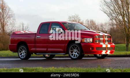 Red Dodge Ram SRT 10 Viper sport pickup truck Stock Photo