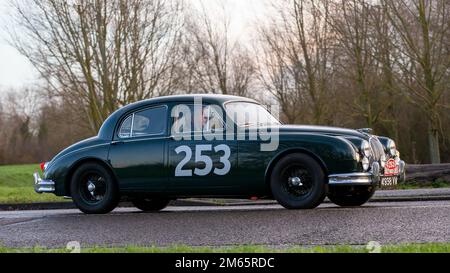 ex-Brown,Snusher,Arnold, 1958 Monte Carlo Rally,1957 Jaguar Mk1 3.4-Litre Sports Saloon Stock Photo