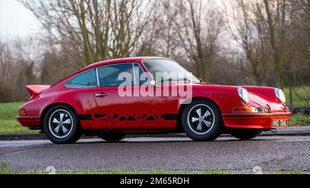 1977 classic red Porsche Carrera car Stock Photo