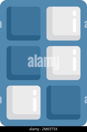Box ice cube tray icon flat vector. Water container. Maker form isolated Stock Vector
