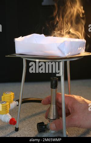 https://l450v.alamy.com/450v/2m65wmp/although-the-paper-container-with-water-is-heated-it-does-not-burn-boiling-water-does-not-get-hotter-than-100-degrees-the-temperature-will-only-inc-2m65wmp.jpg