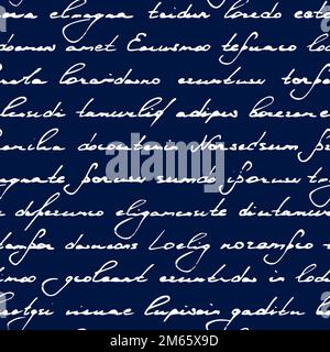 Written seamless pattern. Repeating handwriting scribbles. Word line for design prints. Repeated writing background. Repeat texture. Hands draw text Stock Vector