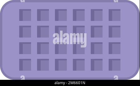 Form ice cube tray icon flat vector. Kitchen container. Maker square isolated Stock Vector