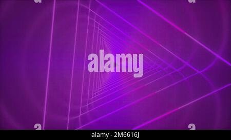 Triangles neon tunnel. Computer generated 3d render Stock Photo
