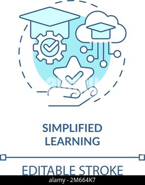 Simplified learning blue concept icon Stock Vector