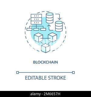 Blockchain turquoise concept icon Stock Vector
