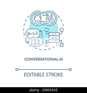 Conversational AI turquoise concept icon Stock Vector