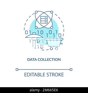 Data collection turquoise concept icon Stock Vector