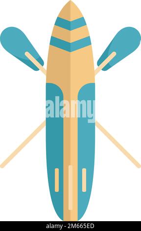 Sup paddle icon flat vector. Surf stand up. Water beach isolated Stock Vector