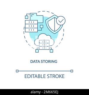 Data storing turquoise concept icon Stock Vector