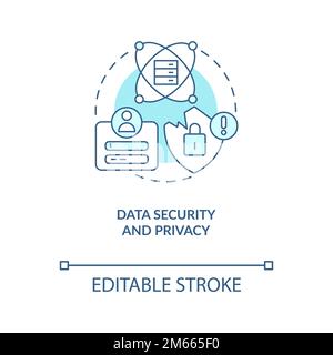 Data security and privacy turquoise concept icon Stock Vector
