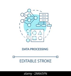 Data processing turquoise concept icon Stock Vector