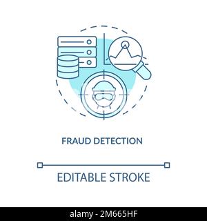 Fraud detection turquoise concept icon Stock Vector