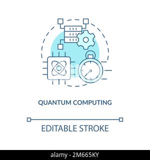 Quantum computing turquoise concept icon Stock Vector