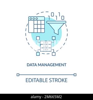 Data management turquoise concept icon Stock Vector