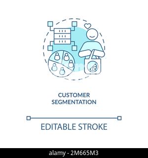 Customer segmentation turquoise concept icon Stock Vector